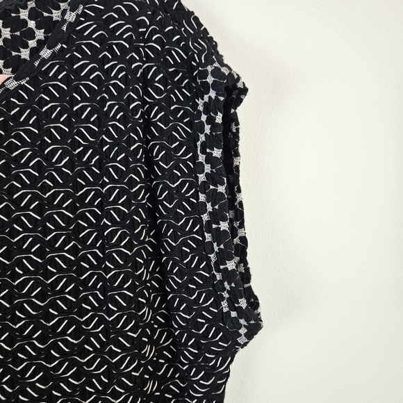 Anthropologie Postmark Boat Neck Top Cap Sleeve Stretch Textured Knit Womens M - Picture 5 of 7